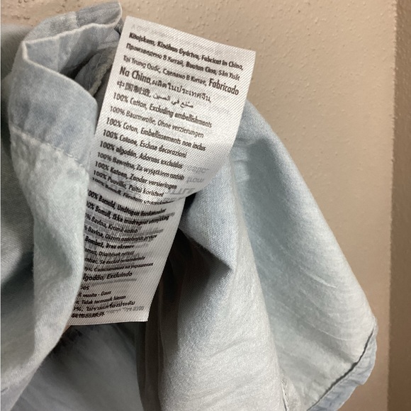 Cottonon Chambray Woven Tawni Tiered Babydoll Mini Dress Size Small Light wash - Picture 8 of 8